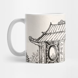 Gate of Literature Temple Hanoi Vietnam Pen and Ink Illustration Mug